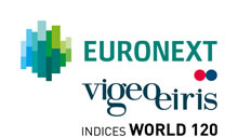 The logo of EURONEXT vigeo eiris INDICES World 120